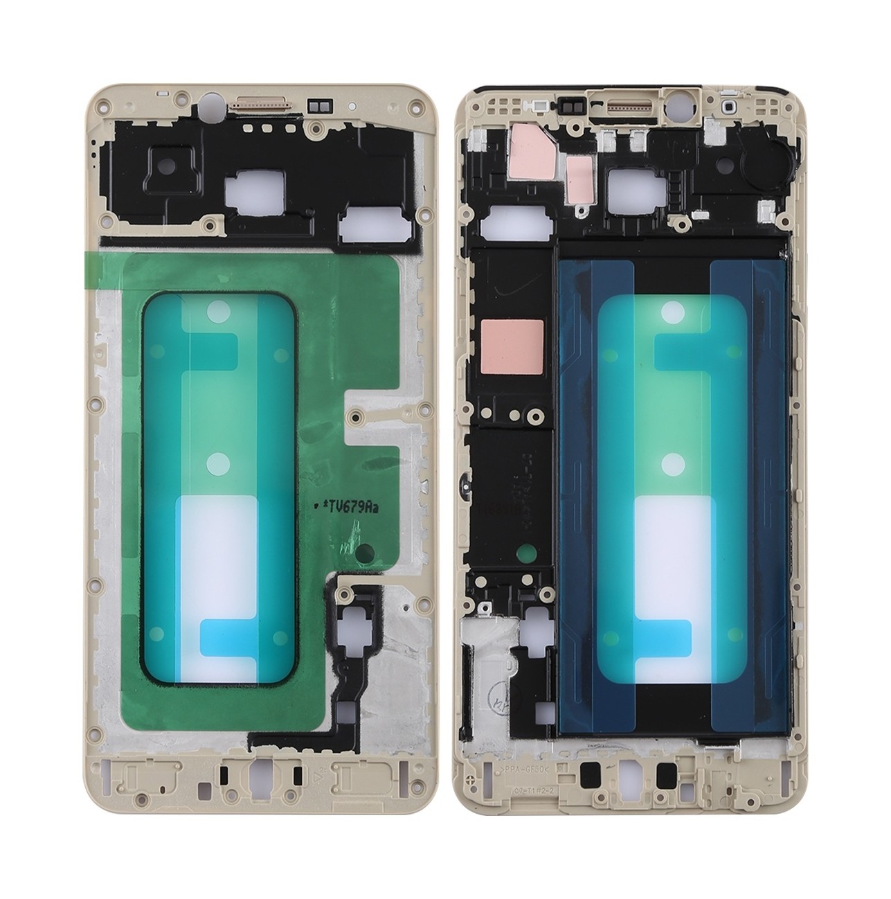 For Galaxy C7 Front Housing LCD Frame Bezel (Gold)