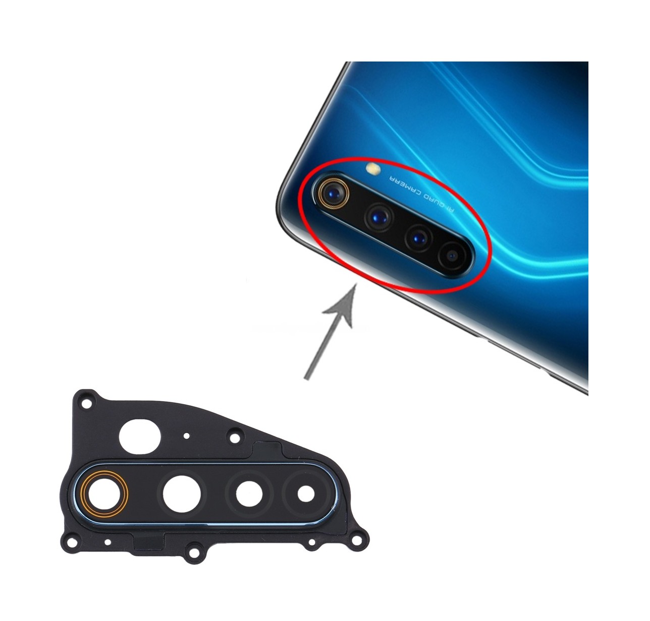 For OPPO Realme 6 Pro Camera Lens Cover (Blue)