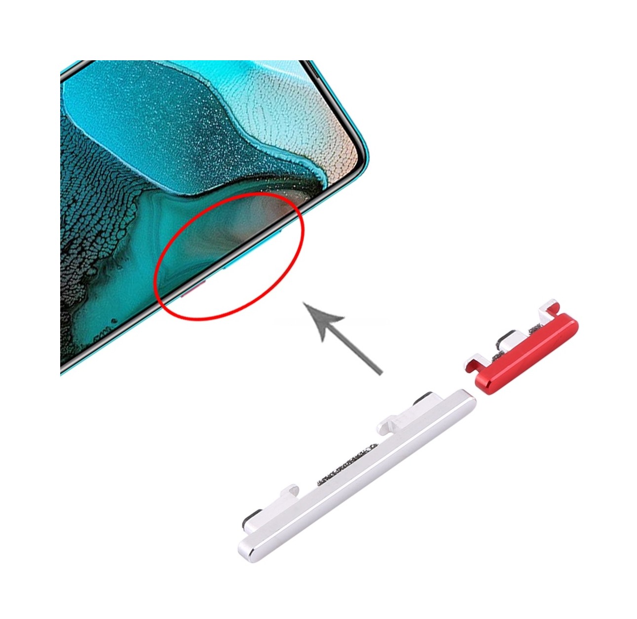 Power Button and Volume Control Button for Xiaomi Redmi K30 Pro (Silver)