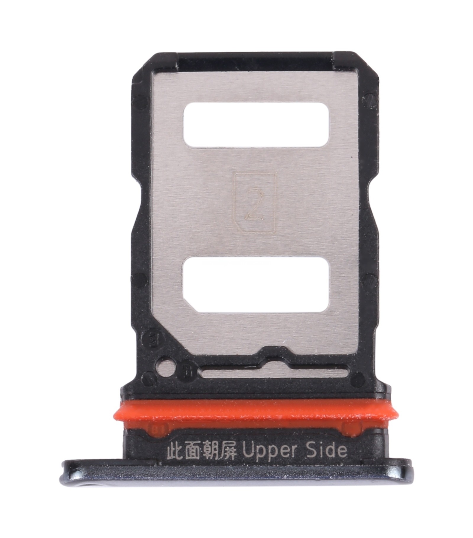 For vivo V21 / V21 5G V2066 V2108 V2050 SIM Card Tray + SIM Card Tray / Micro SD Card Tray (Black)
