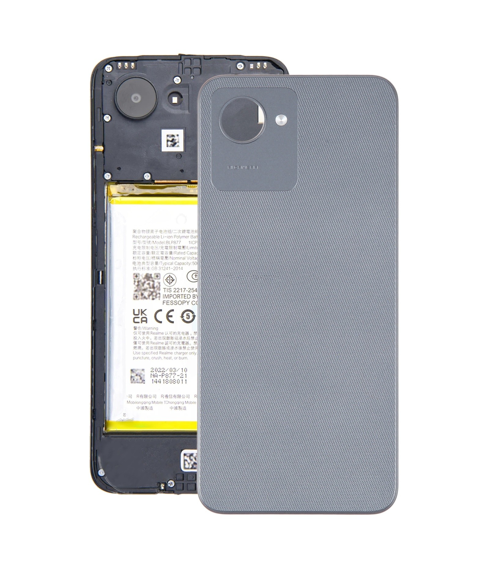 For Realme C30 Original Battery Back Cover(Black)