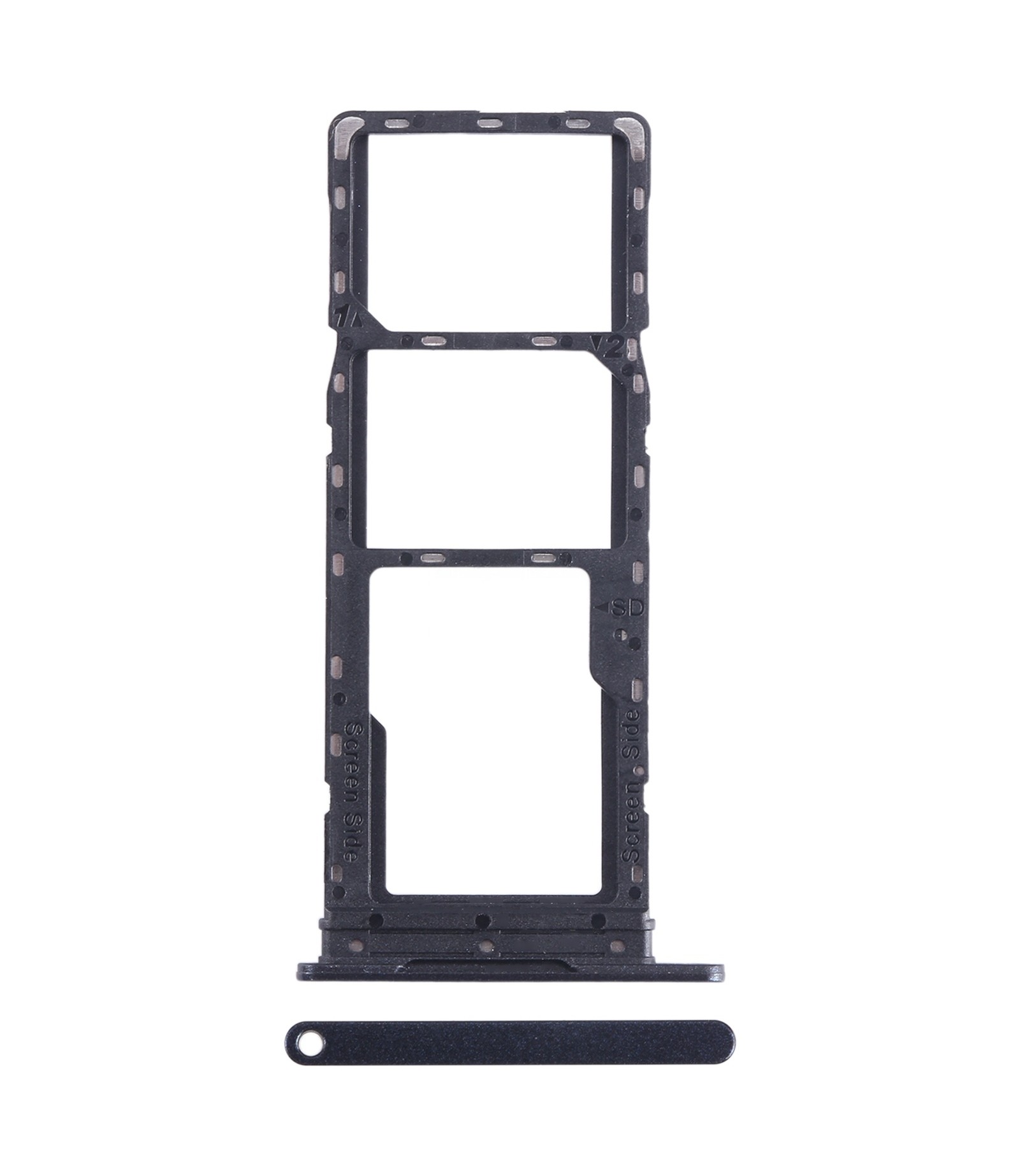 For Infinix Smart 7 HD X6516 SIM Card Tray + SIM Card Tray + Micro SD Card Tray (Black)